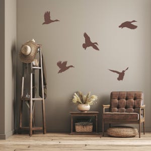 Duck Wall Decal Set | Mallard Ducks Flying | Man Cave Decor | Set of 5