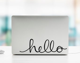 Hello Laptop Decal | Handwritten Laptop Accessory