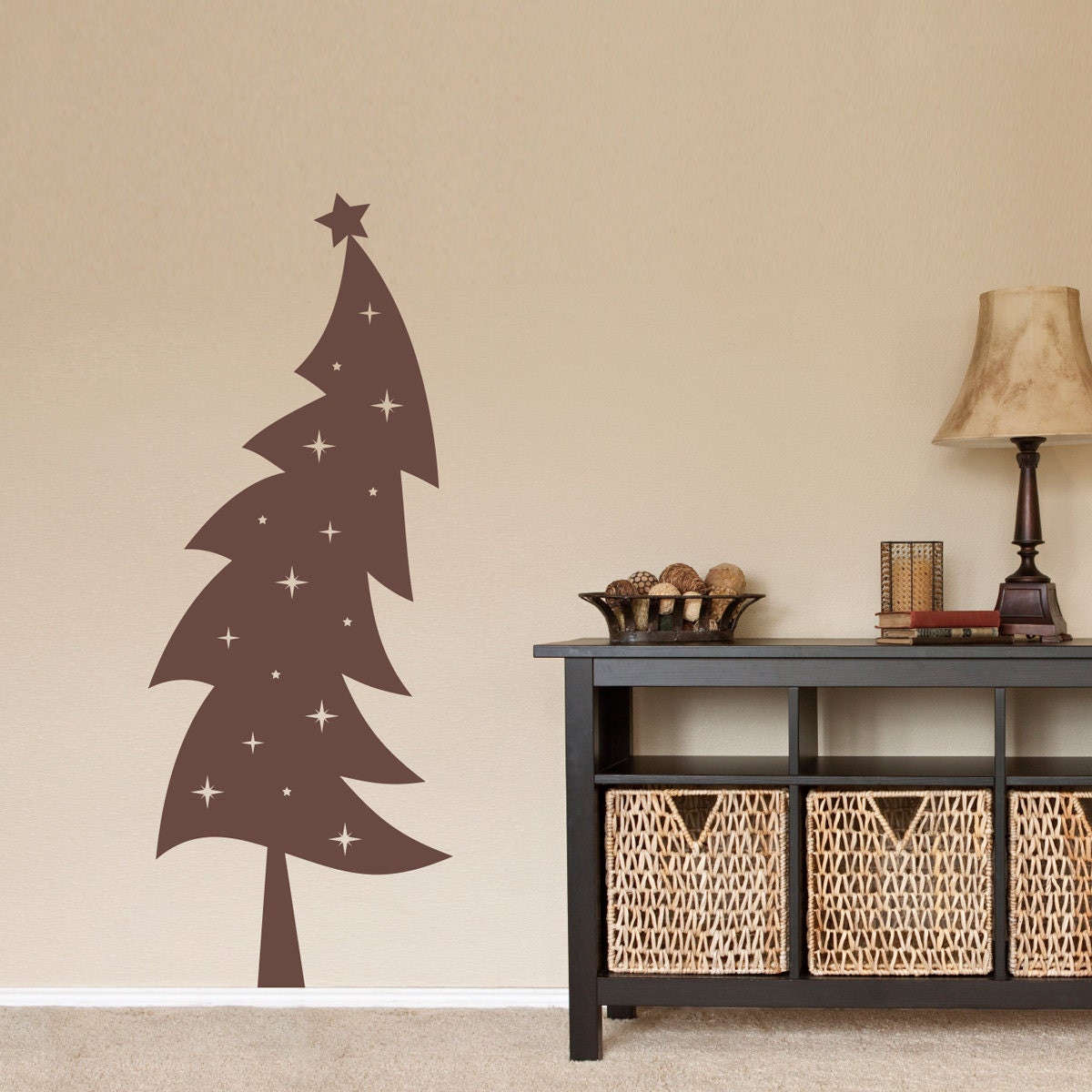Christmas Tree Decal Holiday wall decor Xmas Wall Decal Etsy