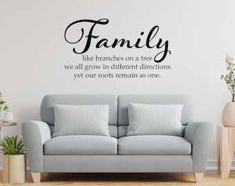 Family Like Branches Wall Decal: Meaningful Quote