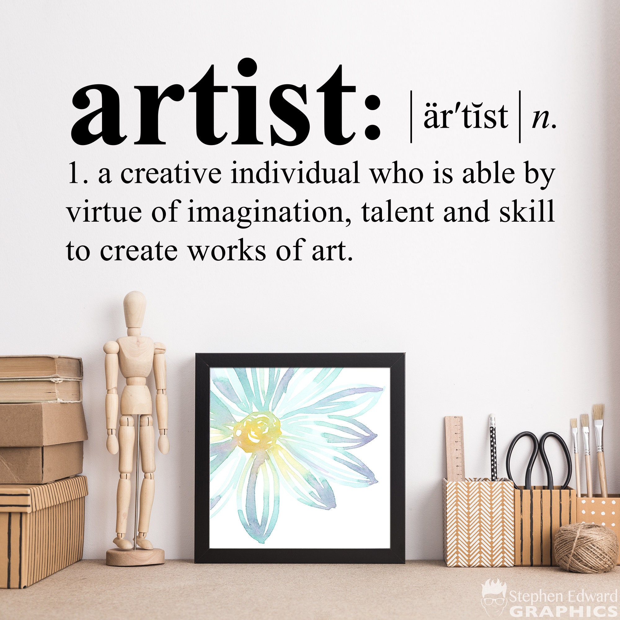 Artist Definition Decal Dictionary definition Decal Art Etsy