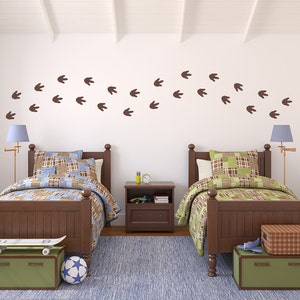 Dinosaur Footprints Wall Decal Set | Boy Bedroom Decor | Dinosaur Tracks | Medium Size Footprints
