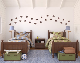 Dinosaur Footprints Wall Decal Set | Boy Bedroom Decor | Dinosaur Tracks | Medium Size Footprints