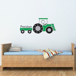 Tractor Wall Decal - Personalized Name Farm Decal - Farmer Decor - Children Wall Decals