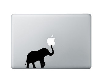 Elephant Macbook Decal - Elephant Laptop Decal - Trunk Up Decal