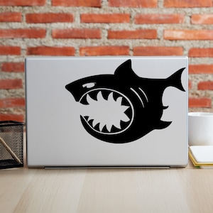 Hai Laptop Sticker | Fisch Dekoration | Haifisch Biss Aufkleber