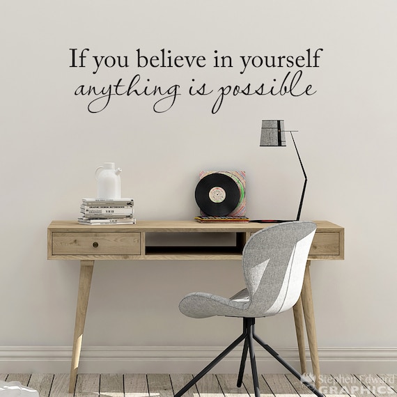 Inspirational Quote Vinyl Wall Decal: Dorm Room & Office Decor