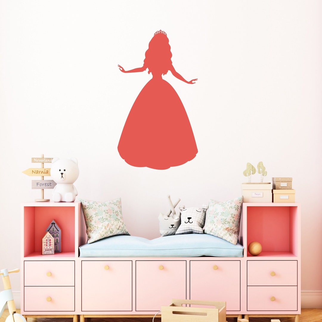 Princess With Crown Vinyl Wall Decal - Girl Bedroom Decor - Etsy