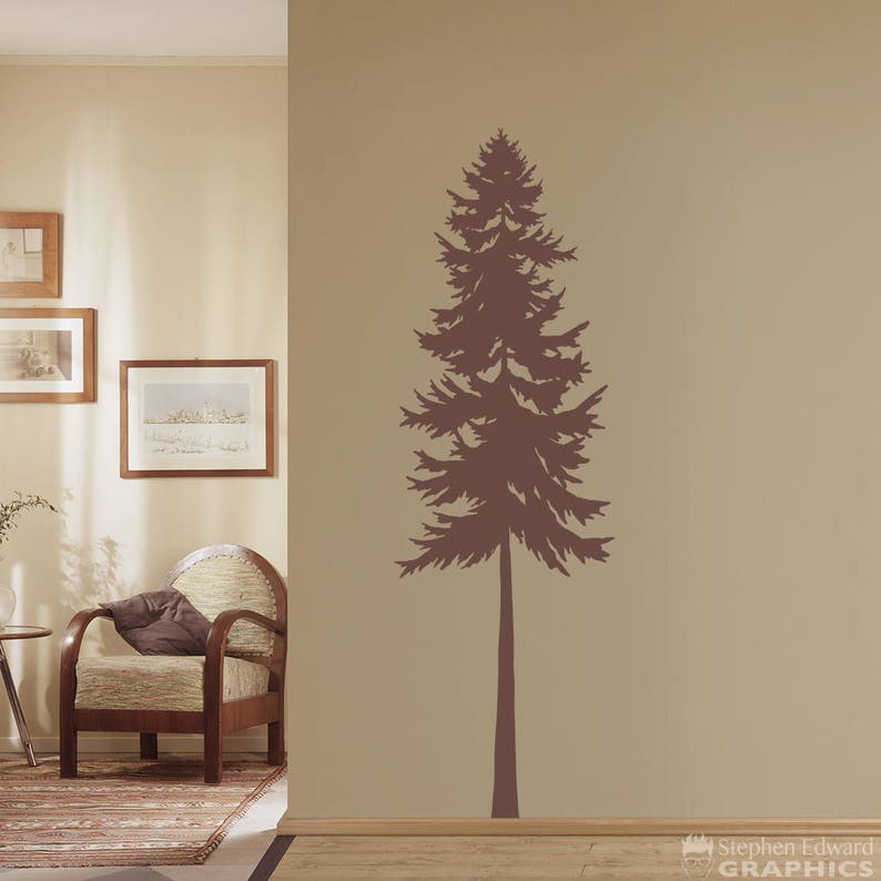 Fir Tree Wall Decal Tree Wall Art Nature Decor Listing Etsy UK
