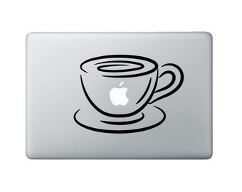 Coffee Cup Macbook Decal - Coffee Laptop Decal - Laptop Sticker