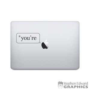 Proper Grammar Laptop Decal - *you&#39;re Macbook decal - Grammar Police Laptop Sticker