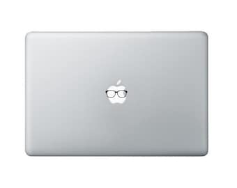 Nerd Glasses Macbook Decal: Tiny Laptop Sticker