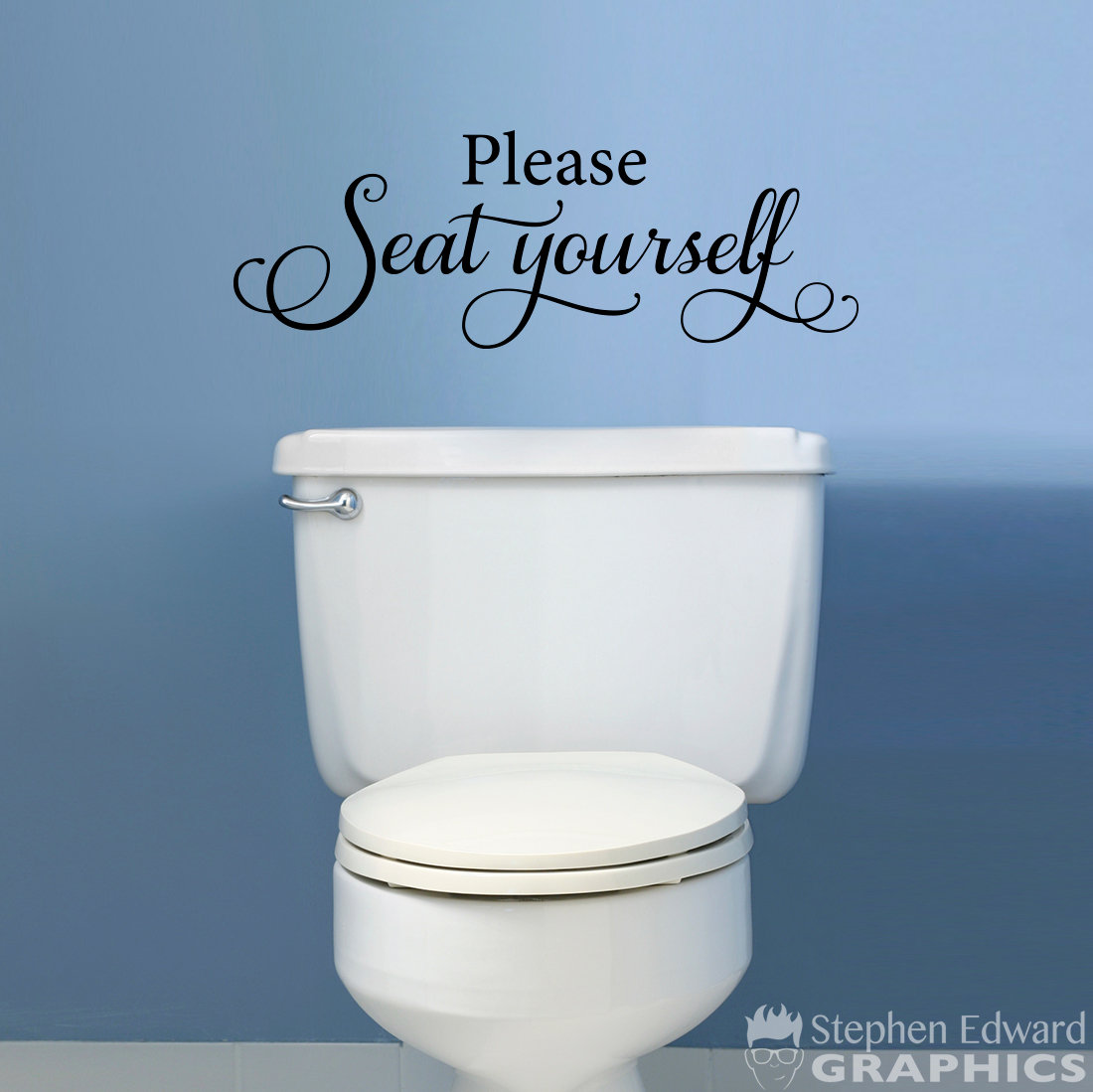 Please Seat Yourself Decal Bathroom Decor Toilet Wall Etsy