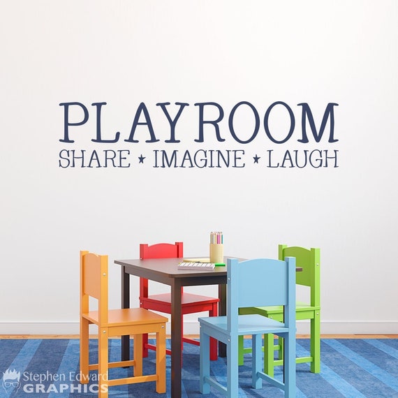 Playroom Decal | Share Imagine Laugh | Kids Playroom Decor | Children Vinyl