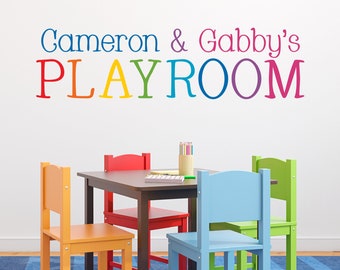 Personalized Playroom Decal in Rainbow colors | Kids Names | Children Wall Decal | Playroom Vinyl