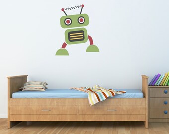 Robot Wall Decal - Boy Bedroom Wall Art - Children Wall Decals - Printed Decal - 1