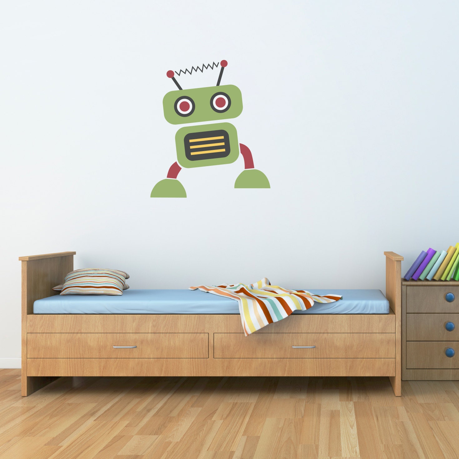 Robot Wall Decal Boy Bedroom Wall Art Children Wall Decals Etsy