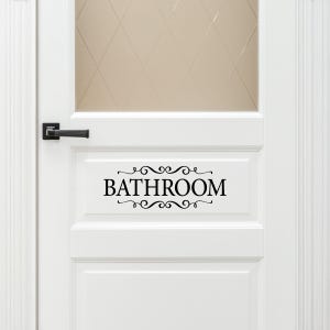 Bathroom Decal | Door Decor | Bathroom design with graphic accents
