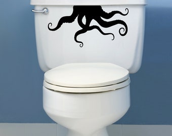 Octopus Toilet Decal | Octopus Attack Vinyl | Bathroom Decal