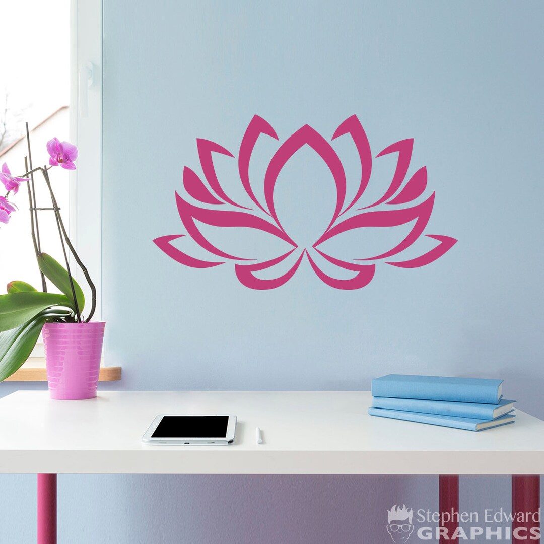 Lotus Flower Vinyl Wall Decal: Peace Decor - Etsy