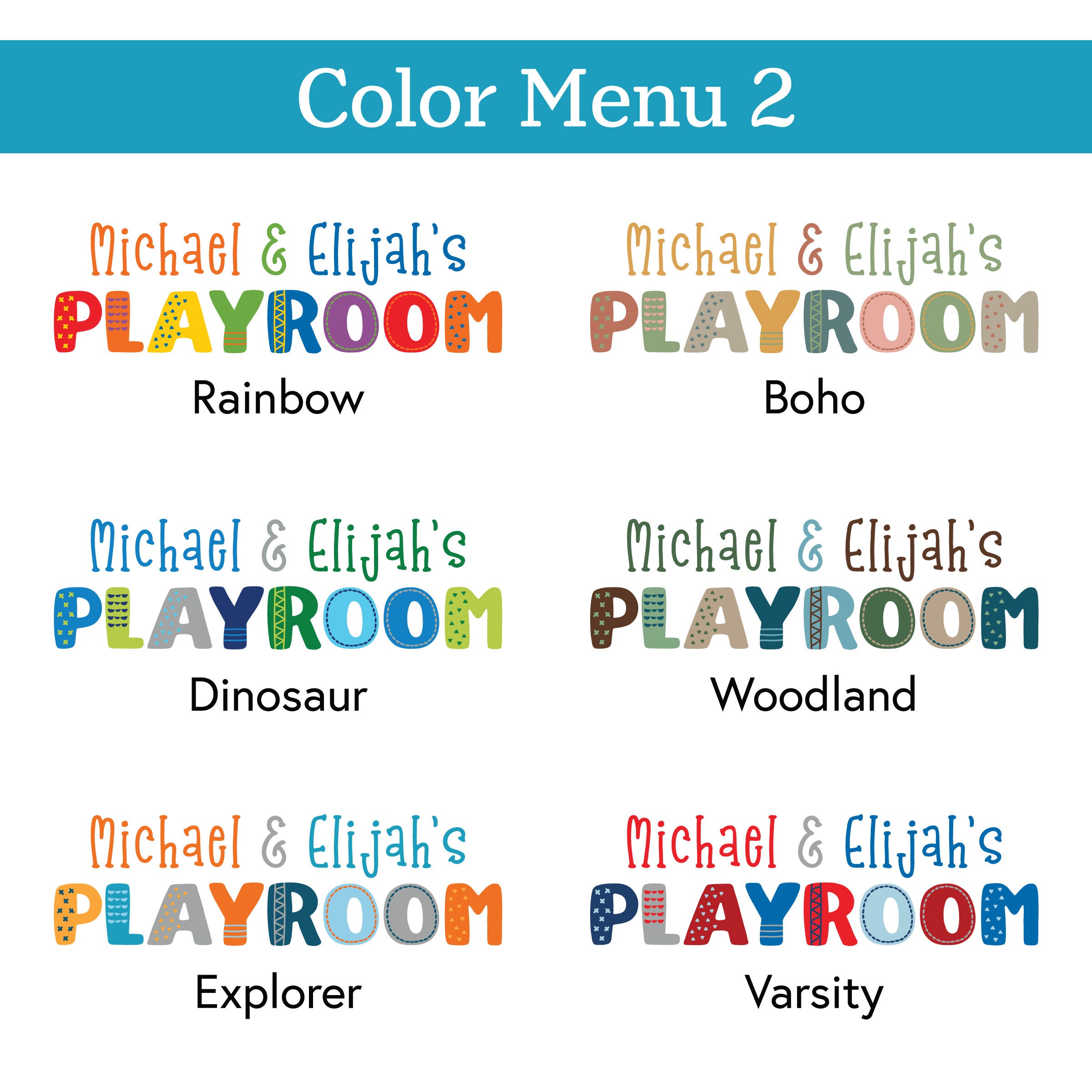 Playroom Vinyl Decal With Personalized Names Children - Etsy