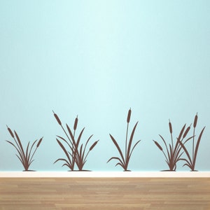 Marsh Grass & Cattails Decal Set - Nature wall decal - Cat tails Wall Decor - Large Set of 6