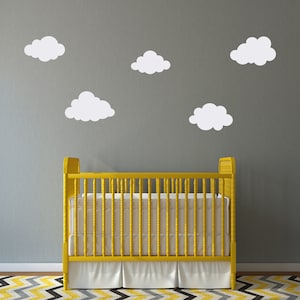 Cloud Decals Set Set of 5 Puffy Cloud Wall Decal Kids Wall Decal Nursery Decor image 1
