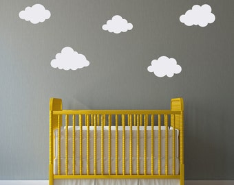 Cloud Decals Set - (Set of 5) - Puffy Cloud Wall Decal - Kids Wall Decal - Nursery Decor