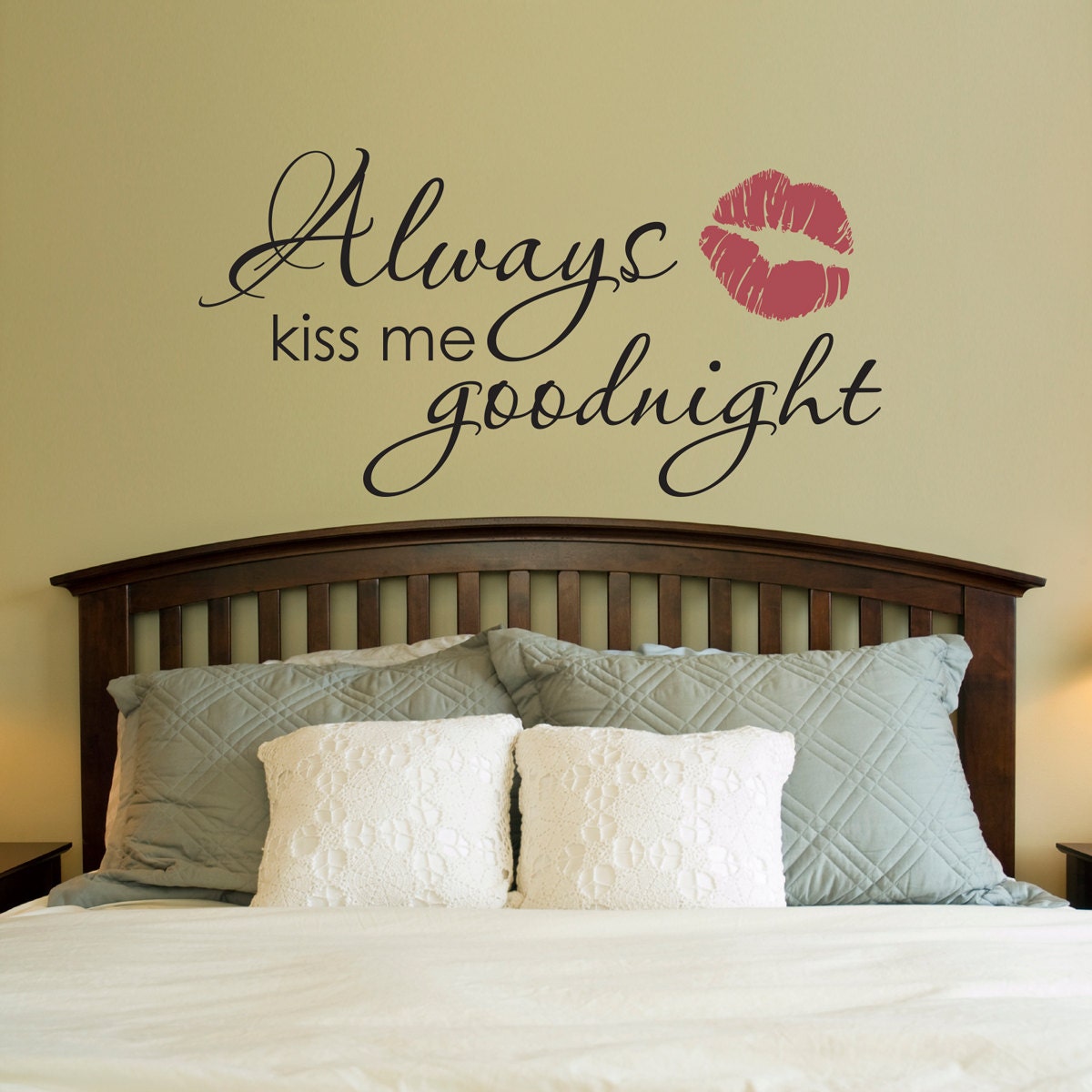 Sevenfly Always Kiss Me Goodnight Wall Sticker with Wall Decor Vinyl Wall Art Wall Decor for Sofa TV Background Living Room Bedroom Decor,Photo Color Sevenfly Always Kiss Me Goodnight Wall Sticker with Wall Decor Vinyl Wall Art Wall Decor for Sofa TV Background Living Room Bedroom Decor,Photo Color