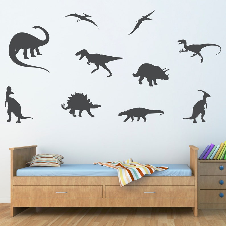 Dinosaur Wall Decal Extra Large Set Of 10 Stickers Boy Bedroom Decor