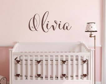 Personalized Name Decal | Girls Name Script Vinyl | Custom Name Wall Art | Version 1