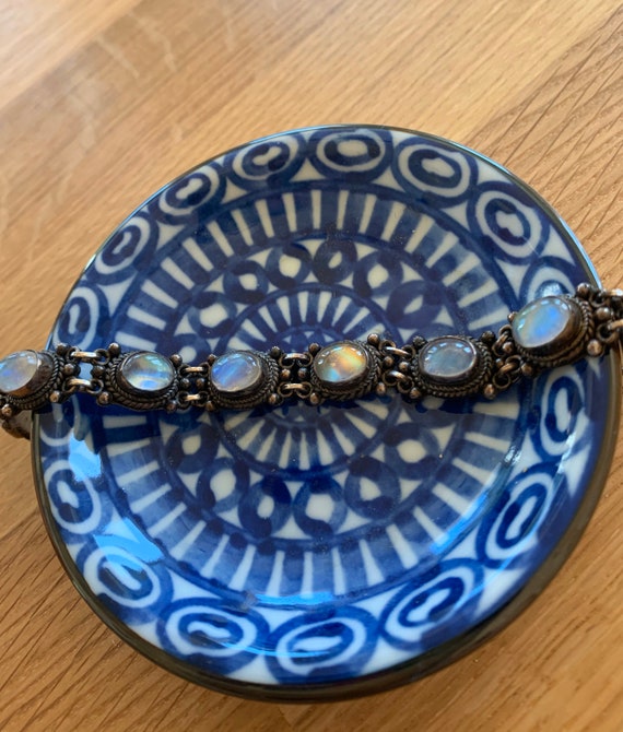 Moonstone bracelet - Sterling Silver - Vintage