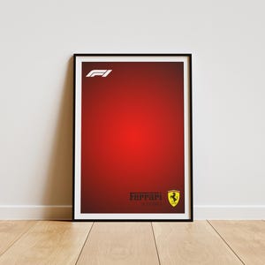 Plakat Ferrari F1, kompatybilny z Technic, Formuła 1, Sztuka ścienna Formuły 1, Wydruk cyfrowy F1, Plakat, Technic 4217, Plakat w tle
