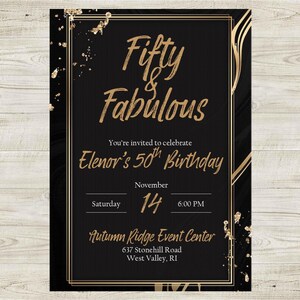 Personalisierbare Geburtstagseinladung - Fifty & Fabful