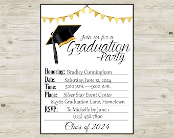 Customizable Graduation Invitation –  Digital Download