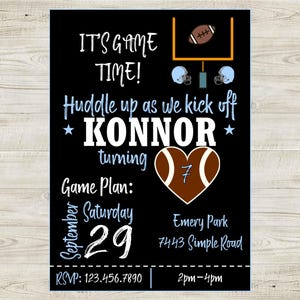 Customizable Birthday Invitation - Football Game Time