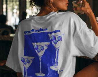 Boundaries Are Hot Graphic Tee | Garment Dyed Martini Shirt | Heavyweight Cotton T-Shirt