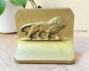 Collectible Antique Bradley & Hubbard BH 1920s Art Deco Gold Tone Cast Metal Bookend