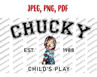 Chucky Png Halloween Png Chucky Child's Play Digital File Download Jpeg, Png, PDf