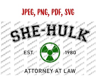 Jennifer Walters She-Hulk Svg She-Hulk Est 1980 Digitale Datei Download Svg, Jpeg, Png, PDf