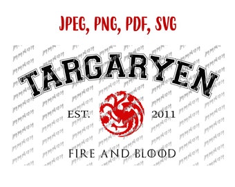 Fichier numérique Dragon Svg House Targaryen à télécharger Svg, Jpeg, Png, PDf