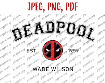 Deadpool SVG Wade Wilson - Téléchargement de fichier numérique PDF, JPEG, PNG