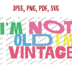 I&#39;m Not Old I&#39;m Vintage NKOTB New Kids On The Block Digital file Download Jpeg, Png, Pdf, Svg
