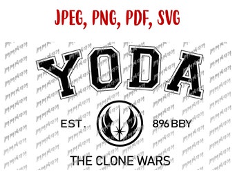 Yoda Svg Yoda Star Wars Téléchargement de fichier numérique Svg, Jpeg, Png, PDf