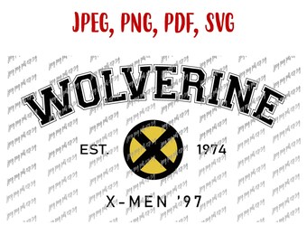Wolverine SVG X Men Digitale Datei Download Pdf, Jpeg, Png, svg