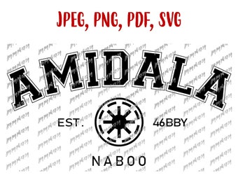 Amidala Svg Star Wars Drottning Amidala Digital Fil Nedladdning Svg, Jpeg, Png, PDf