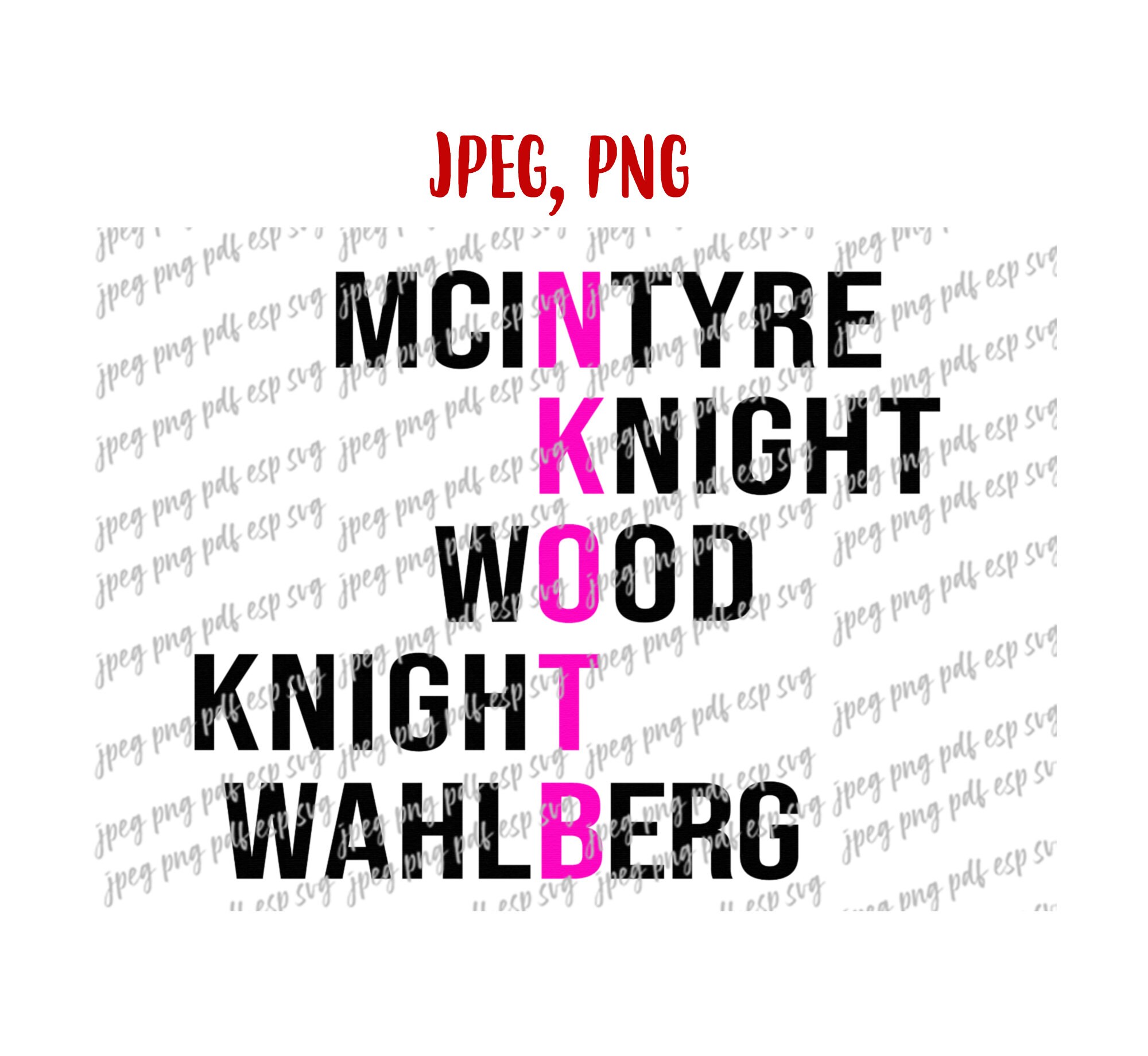 NKOTB New Kids on the Block Digital File Download Jpeg Png Etsy