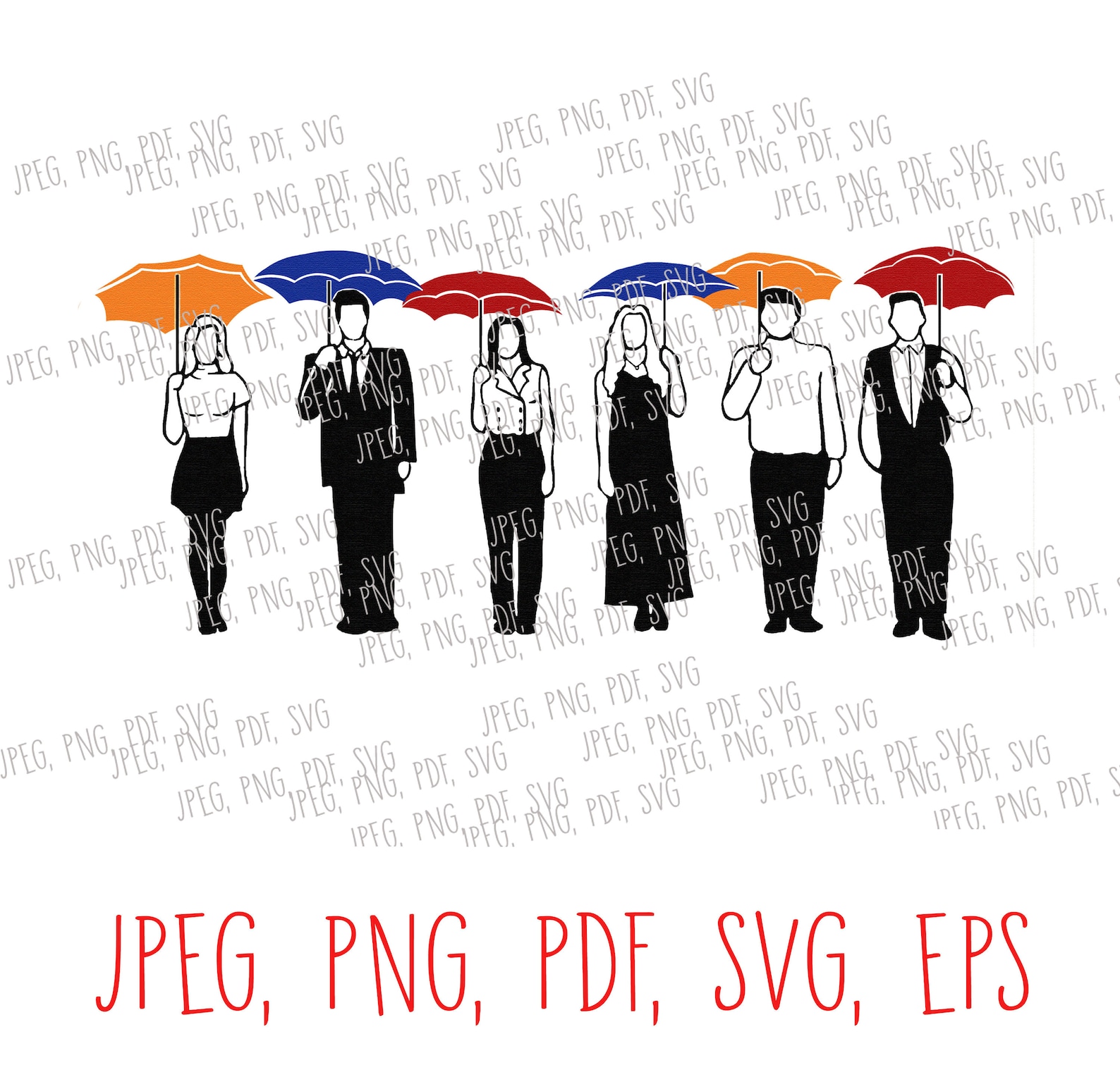 Friends Umbrella Friends TV Show Svg Jpeg Png Pdf Eps new Etsy