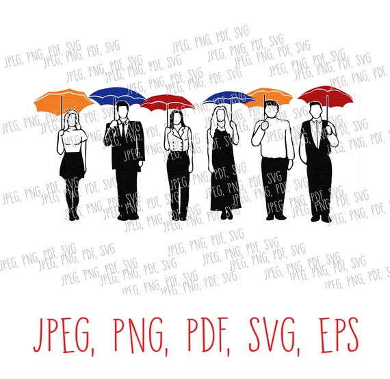Friends Umbrella Friends TV Show Svg, Jpeg, Png, PDf, Eps (new color adjustment)