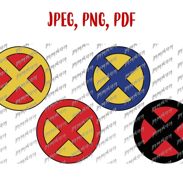 X Men PNG Cyclops Wolverine Digital file Download Pdf, Jpeg, Png
